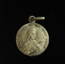 Vintage Saint Therese Medal Religious Holy Catholic Petite Medal Small Size picture