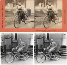 20 Stereoviews interesting old Bicycle Fahrrad Vélo 1900 Lot 1 picture