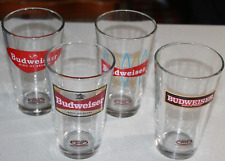 Barware Budweiser Beer Retro Pints 16oz Glass Set of 4 Great set of Barware. picture