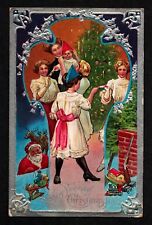 3402 Antique Vintage NIGHT BEFORE CHRISTMAS Postcard Santa Reindeer BB Gun Toys picture