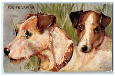 c1910's Fox Terriers Dog Animals Oilette Tuck's RPO Posted Antique Postcard picture