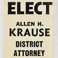 1960s Allen H Krause District Attorney Lebanon County Pennsylvania Matchbook picture