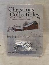 NEW Vintage Christmas Collectibles Silver Antique Tractor Ornament Scale Models picture