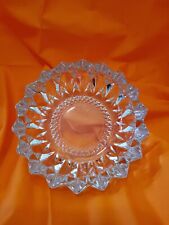 Vintage KIG Indonesia clear heavy glass ashtray, with diamond edge picture