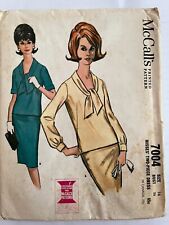 McCall's  7004 Two Piece Dress Bust 36 Back Pleat Side Zip picture