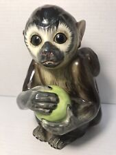 Monkey Holding Apple ? By Andrea Sadek 8 Inch Ceramic Figurine Japan picture