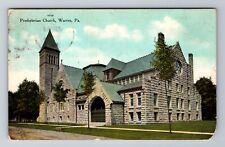 Warren PA-Pennsylvania, Presbyterian Church, Antique Vintage c1910 Postcard picture