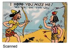Hope U Miss Me Humor Comic Cartoon Hillbilly Artist Signed Hy Moyer Vtg Postcard picture