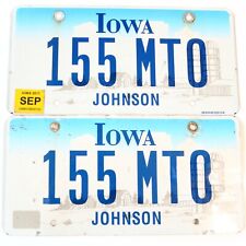 2011 United States Iowa Johnson County Passenger License Plate 155 MT0 picture