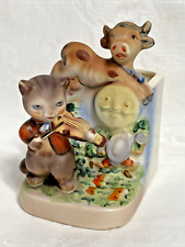 Vtg Lefton Hey Diddle Diddle The Cat & The Fiddle Planter Nursery Rhyme RARE picture