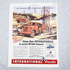 1947 International Harvester Trucks Oil Field Chicago IL Vintage Color Print Ad picture