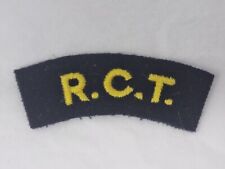 'RCT' Royal Corps of Transport Cloth Shoulder Title Badge Patch picture