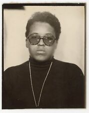 COOL BEATNIK looking BLACK DUDE African AMERICAN young man SUNGLASSES photobooth picture