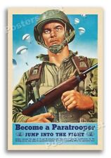 1940s WW2 Become a Paratrooper Army Airborne Recruitment Poster - 16x24 picture