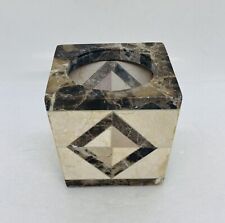 Vintage Geometric Art Marble Stone Votive Candle Holder Large Heavy Duty 33 picture