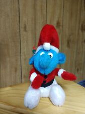 Vintage 1981 Christmas Smurf Plush 7” Wallace Berrie Peyo picture