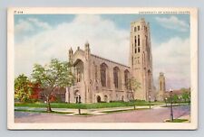 Postcard Chapel at the University of Chicago Illinois, Vintage Linen C13 picture