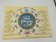 Vintage Horoscope Zodiac Paper Place Mat Springprint Springfield OH 1960's (4) picture