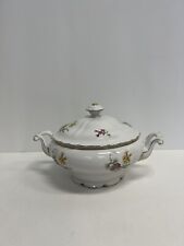 Vintage PMR Bavaria Jaeger Porcelain Lidded Sugar Bowl Trinket Dish Floral Gold picture
