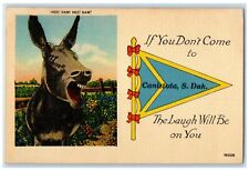 1949 If You Don't Come Canistota South Dakota Laugh Will Be You Pennant Postcard picture