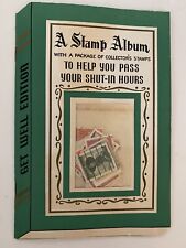 Vintage 1962 Barker Stamp Album Get Well Card Has Some Canceled Stamps Used picture