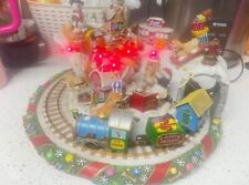 Rare Danbury Shih Tzu Christmas Wonderland Animated Train Holiday Figurine Dogs picture