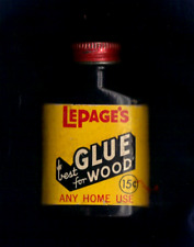 Vintage LePage's Best GLUE for WOOD 1.1 oz. Glass Bottle w/ 3/4 Contents CLEAN picture