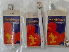 3 Vintage Walt Disney Magic Kingdom Club Travel Center Luggage Tag Sealed 1980's picture
