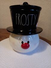Rae Dunn Frosty the Snowman Lidded Canister Cookie Jar NWT Christmas picture