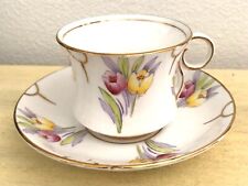 Phoenix Bone China Tulips Cup and Saucer England Hand Painted picture