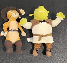 Shrek 2 - Vintage Two Plush LOT Hasbro Shrek And Puss In Boots picture