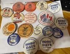 Lot of Vintage Pin Back Buttons Campaign & More Hobo Days. Garfield. Minnesota picture