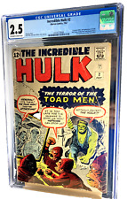 Incredible Hulk #2 July62 CGC 2.5 1st Green Hulk. 2nd App Hulk and Rick Jones picture