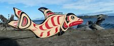 Northwest native American handcarved big Dolphin authentic Indigenous art signed picture