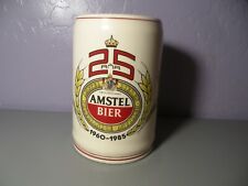 VINTAGE AMSTEL Bier Stein Beer MUG 1960-1985 25 Ana Years CUP Ceramic Delft picture