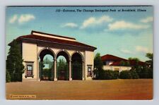 Chicago IL-Illinois, Chicago Zoological Park South Entrance, Vintage Postcard picture
