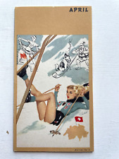 April 1951 Pinup Girl Notepad W/ Blond Skiing by Bill Randell picture