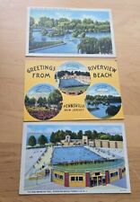 Lot Of 3 Pennsville NJ Linen Postcards Beach Swimming Pool Multiview picture