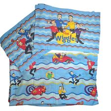 Vintage The Wiggles 2 Pillowcase + Full Sz Flat Sheet Set Dan River Made in USA picture