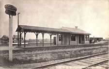 Bridgeton New Jersey W J & S Train Station Postcard 1900s Railroad Crossing Sign picture