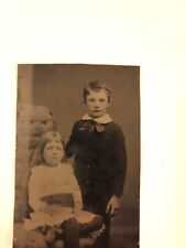 Vintage Brother and Sister Tin Type Photo Civil War Era 1860's Original picture
