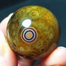 TOP 44G 30mm Natural Polished Banded Agate Crystal Sphere Ball Healing  B424 picture