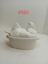 Vintage White Hen On Nest Soup Tureen W/Ladle. Japan picture
