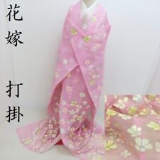 Uchikake Kimono Japan  Floral Pattern Wedding Costume Pink 3271-6Frc picture