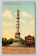 New York City NY, Columbus Monument, Vintage Postcard picture