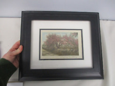 VTG SIGNED WALLACE NUTTING SPRING APPLE BLOSSOM TREE BY WALL FRAMED PHOTOGRAPH picture