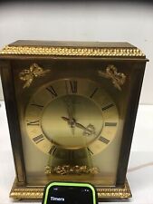 Vintage -Hour LaVigne- Brass Table/Mantle Clock -Working, Weighs Over 13 Pounds picture