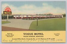 Vogue Motel Valley Station Kentucky KY Vintage Linen Postcard c1956 picture