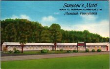 Sampson's Motel, Route 15 Mansfield PA Vintage Postcard U41 picture