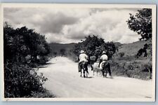 Mexico Postcard Scene of Two Men Horse Riding c1930's Unposted RPPC Photo picture